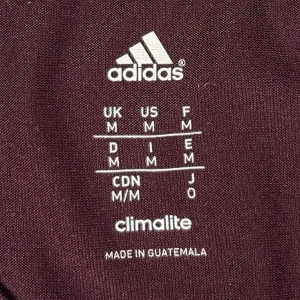 Adidas Men's Maroon Climalite Crewneck Short Sleeve Logo Training Gym T-Shirt M